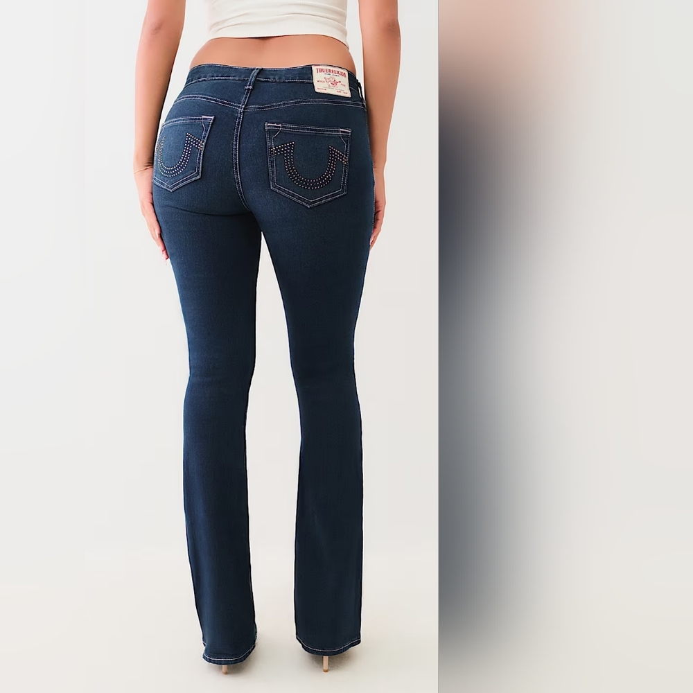 True Religion Womens Becca Crystal Mid Rise Bootcut Jeans 28 or 29 - Picture 4 of 8